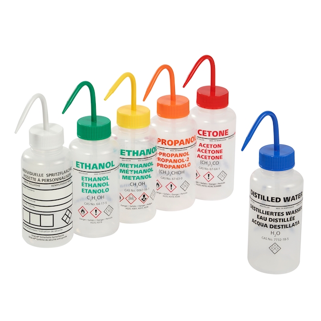 Wash bottle PE-LD 500 ml Aceton